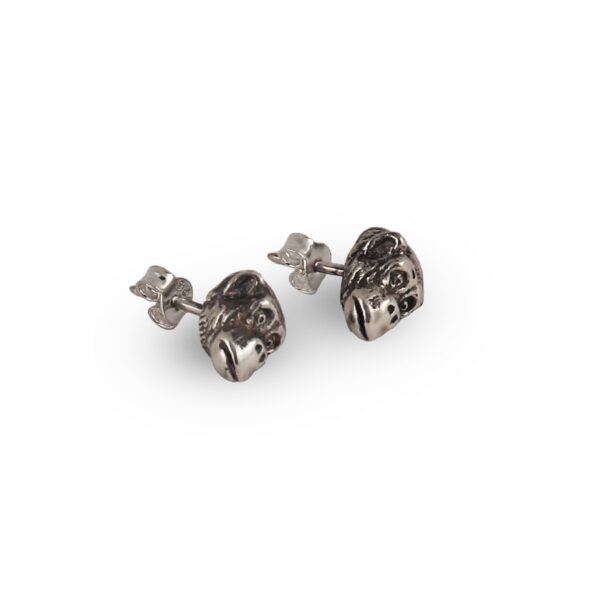 Silver Chimpanzee Monkey Earrings