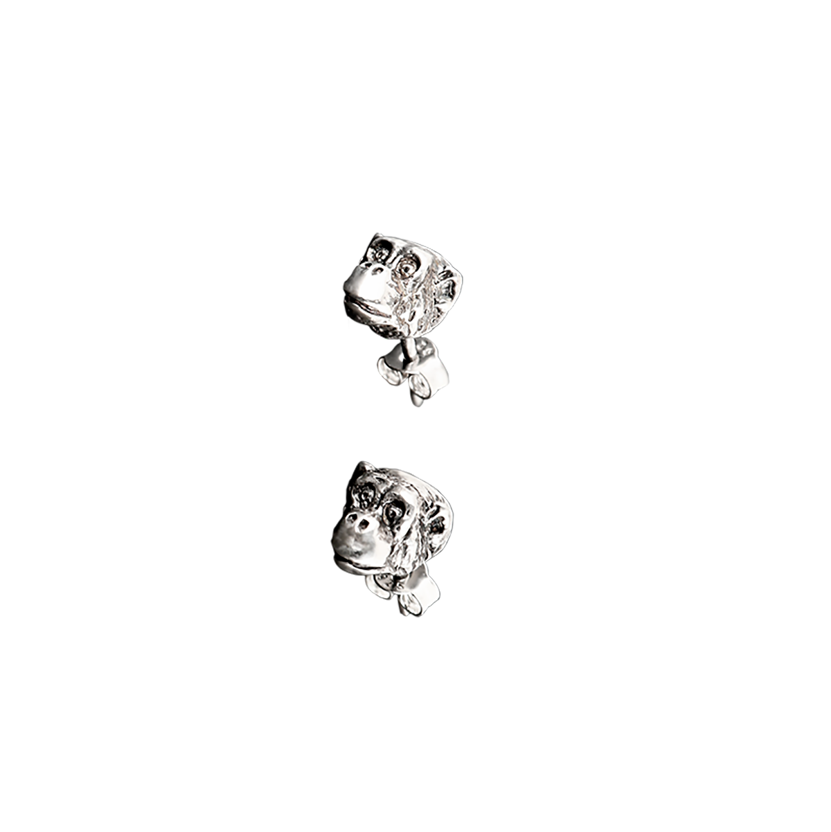 Silver Chimpanzee Earrings