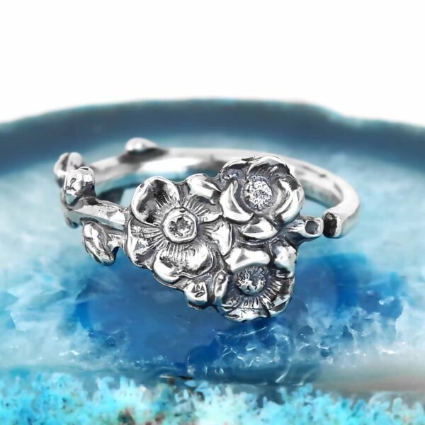 Silver Spoon Ring Apple Blossom