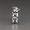 sterling silver adjustable pug ring