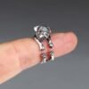 sterling silver adjustable pug ring