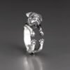 sterling silver adjustable pug ring