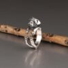 sterling silver adjustable pug ring