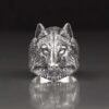 sterling silver wolf head ring