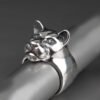 sterling silver panther head ring