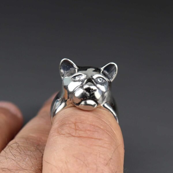 sterling silver panther head ring