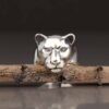 sterling silver panther head ring