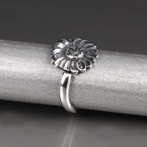 sterling silver water lily spoon ring