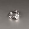 sterling silver hollyhock spoon ring, adjustable