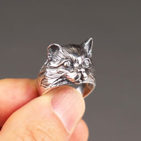 sterling silver cat ring