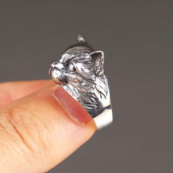 sterling silver cat ring