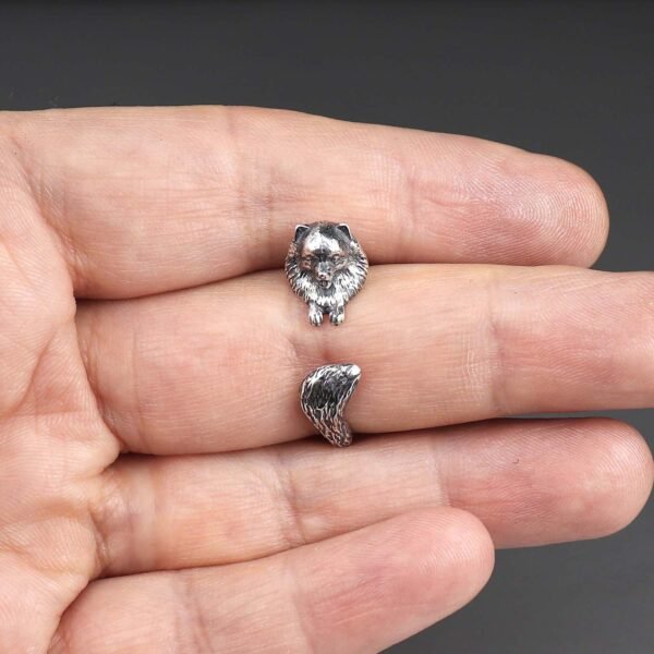 Sterling Silver Pomeranian Ring