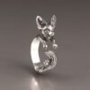 Sterling Silver Fennec Fox Ring, Adjustable Animal Wrap Ring