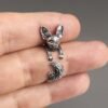 Sterling Silver Fennec Fox Ring, Adjustable Animal Wrap Ring