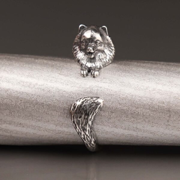 Sterling Silver Pomeranian Ring