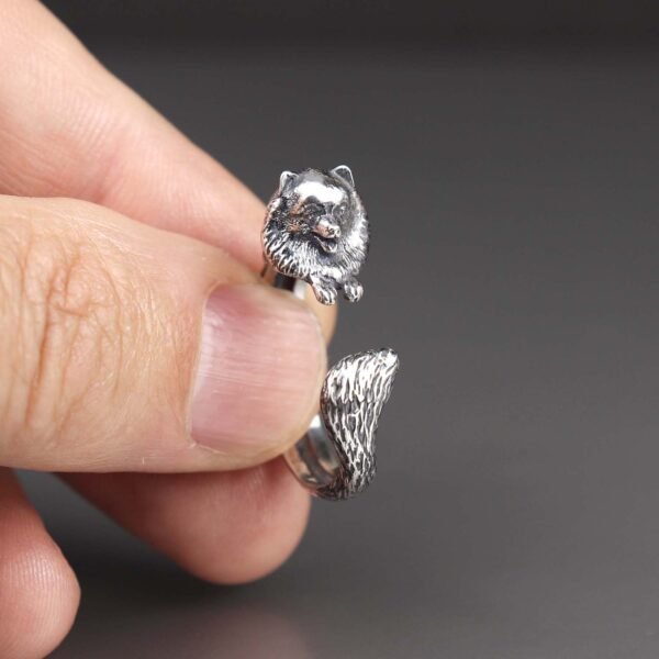 Sterling Silver Pomeranian Ring