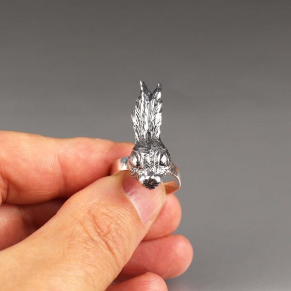 Bunny ring made of sterling silver