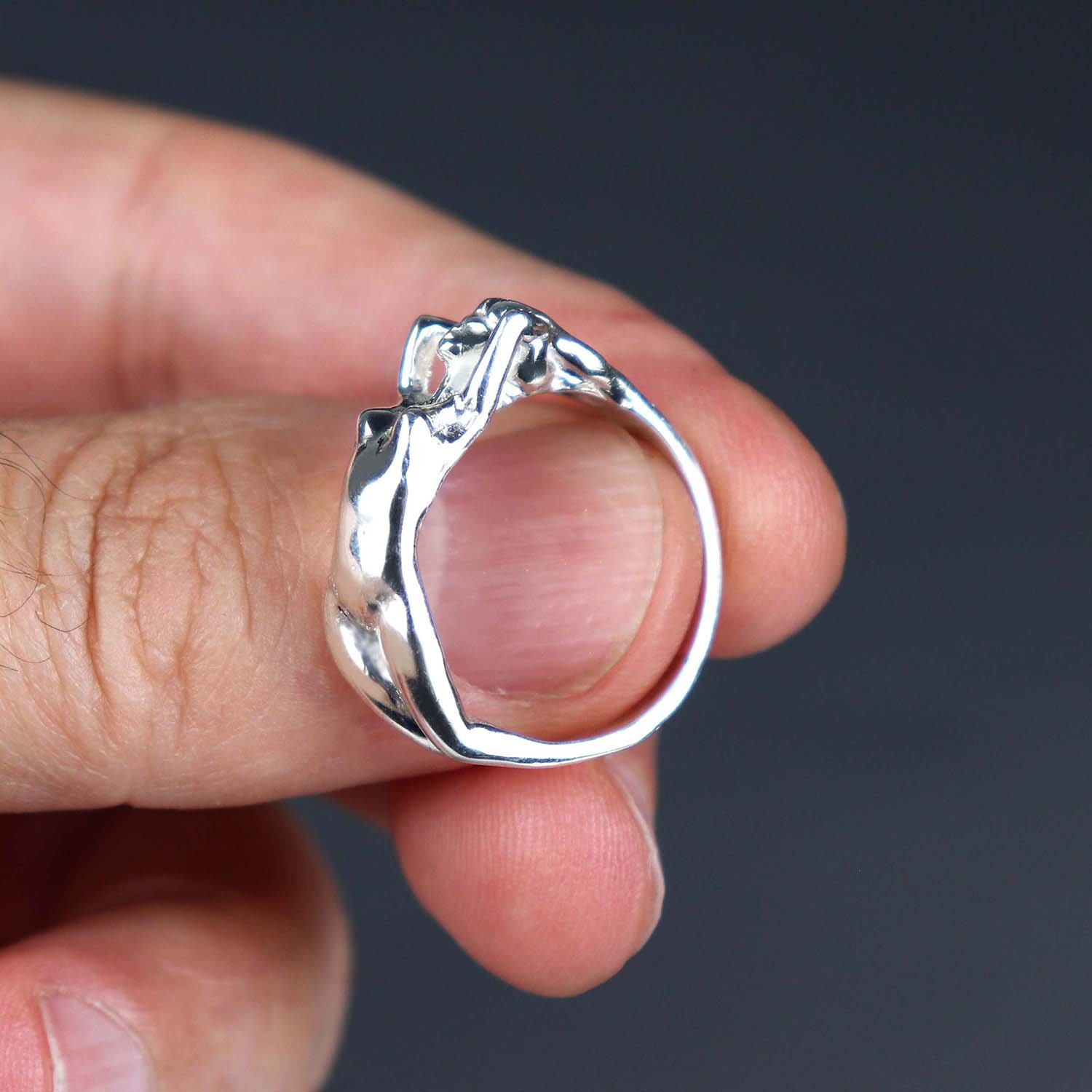 925 Sterling Silver Naked Woman Ring – Elegant Handmade Artistic 