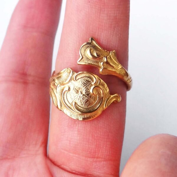 Sterling silver gold plated spoon ring