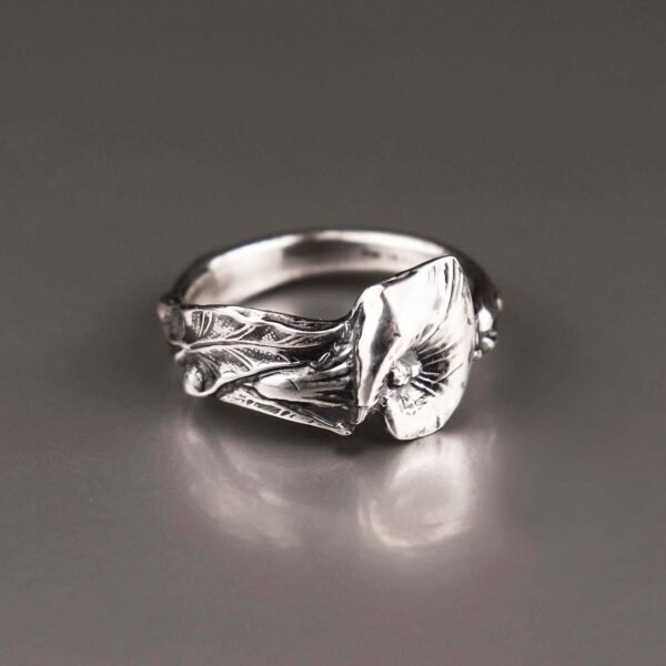 Sterling silver Calla Lily spoon ring
