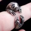 Sterling silver adjustable Sloth ring