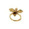 Sterling silver gol-plated Orchid flower ring