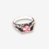Sterling Silver Oxidized Heart Shaped CZ Ring