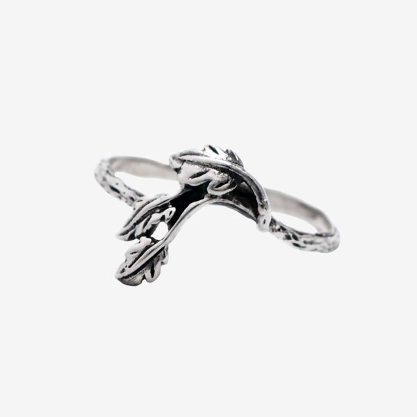 Sterling silver leaf ring