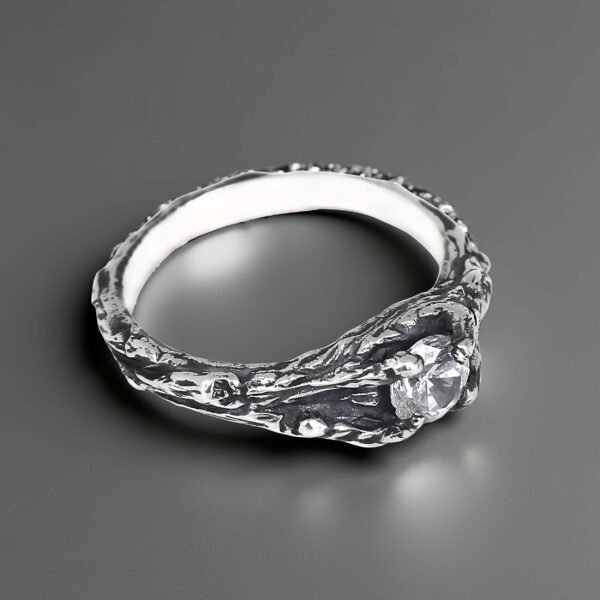 Sterling Silver Twig Engagement Ring