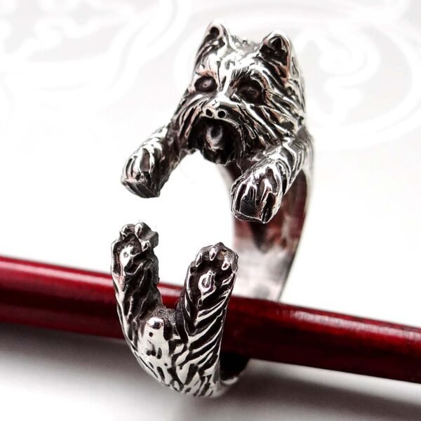 Sterling Silver Adjustable Yorkshire Terrier Ring