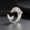 Sterling silver adjustable Dolphin ring