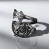 Sterling Silver Black Rose Spoon Ring