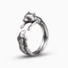 Sterling silver adjustable raccoon ring