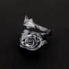 Sterling Silver Black Rose Spoon Ring