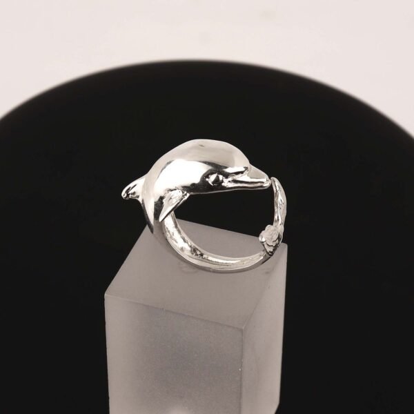 Sterling silver adjustable Dolphin ring