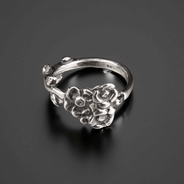 Sterling Silver Apple Blossom Spoon Ring