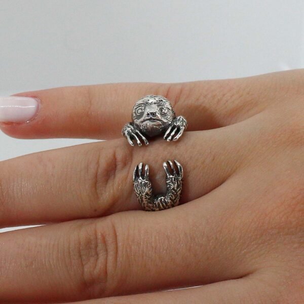 Sterling silver adjustable Sloth ring