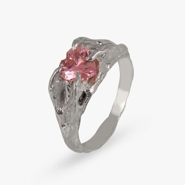 Sterling Silver Heart Shaped CZ Ring