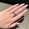 Sterling Silver Oxidized Heart Shaped CZ Ring