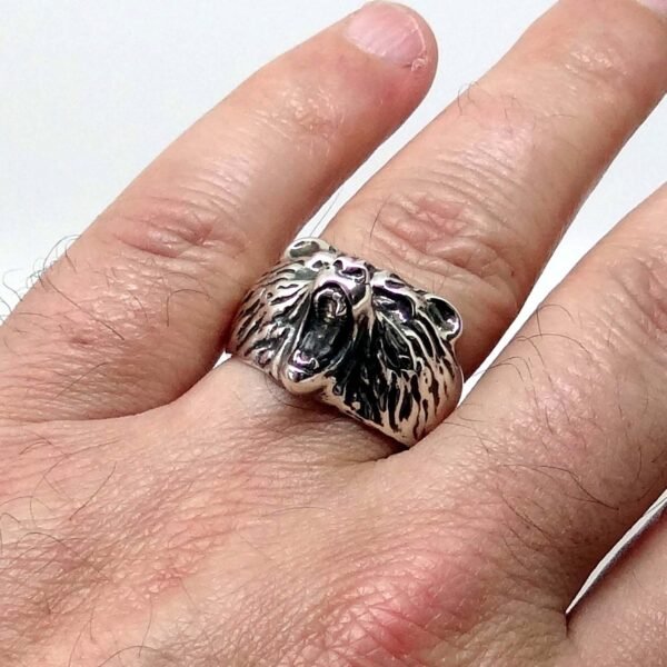 Sterling silver Grizzly Bear Ring