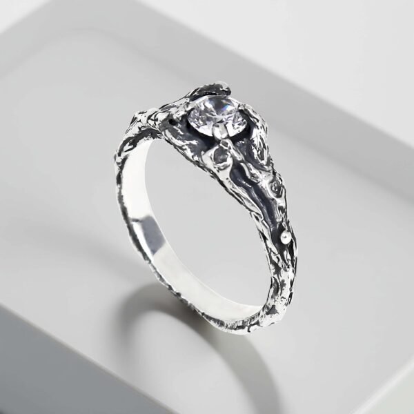 Sterling Silver Twig Engagement Ring