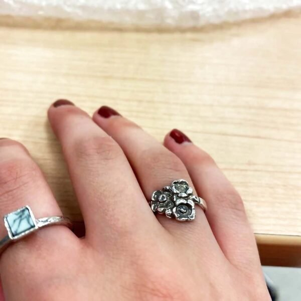 Sterling Silver Apple Blossom Spoon Ring