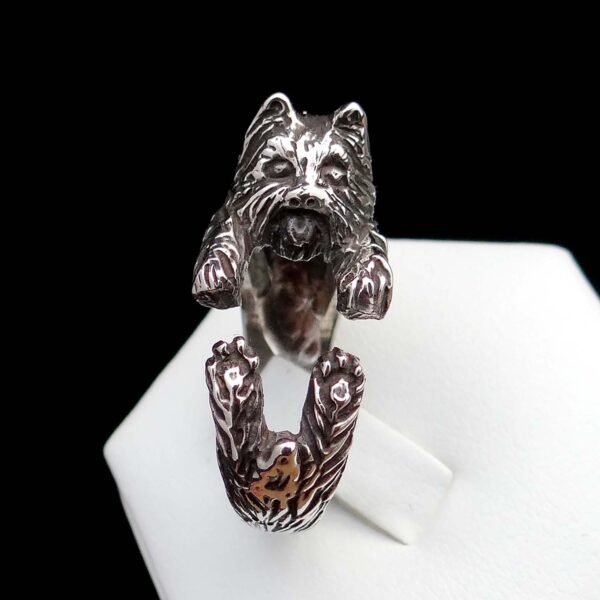 Sterling Silver Adjustable Yorkshire Terrier Ring