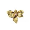 Sterling silver gol-plated Orchid flower ring