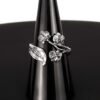 Adjustable Sterling silver Orchid ring