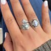 Sterling silver Opal Spoon Ring