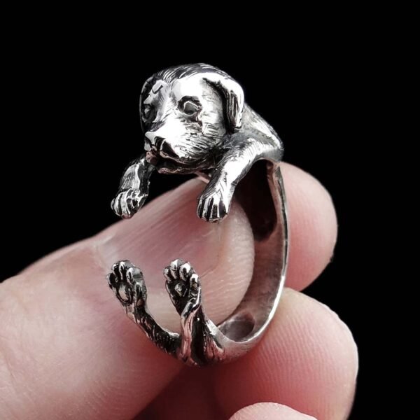 Sterling Silver Adjustable Labrador Retriever Ring
