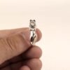 Sterling silver wolf woman ring