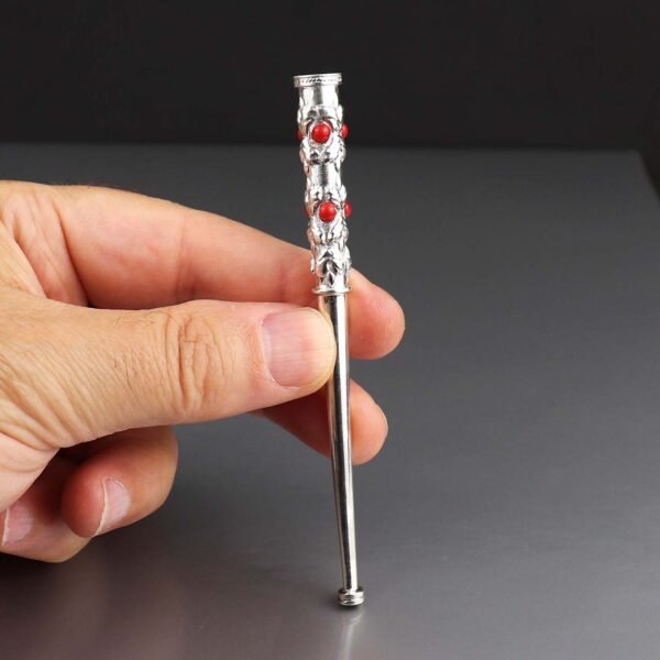 Cigarette holder for slim cigarettes with coral cabochones