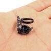 Sterling Silver Black Rose Spoon Ring